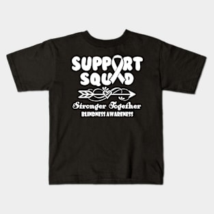 Blindness Awareness Support Squad Stronger Together - In This Family We Fight Together Kids T-Shirt